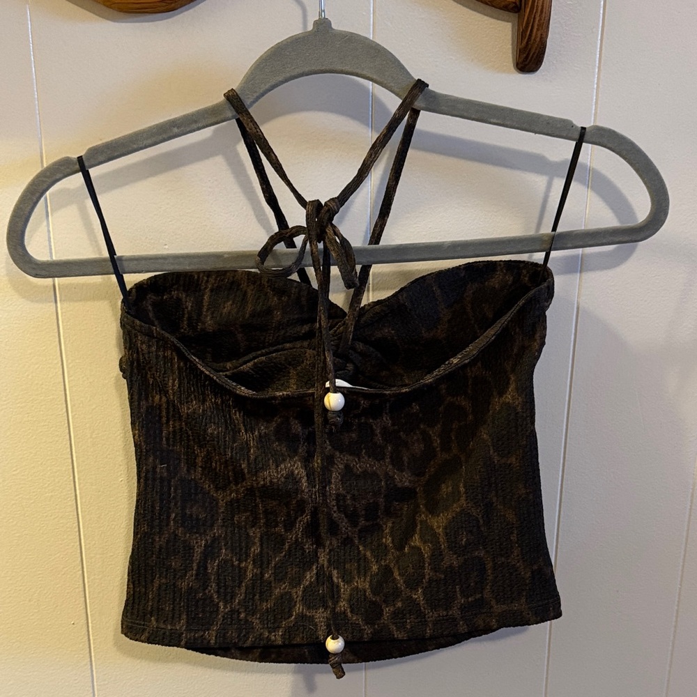 H&M Leopard Print Halter Top - Brown - Picture 5 of 7